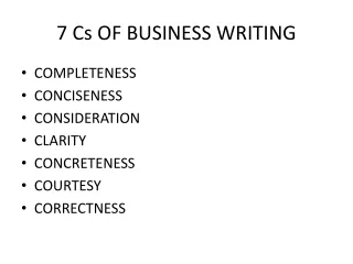 7 Cs OF BUSINESS WRITING