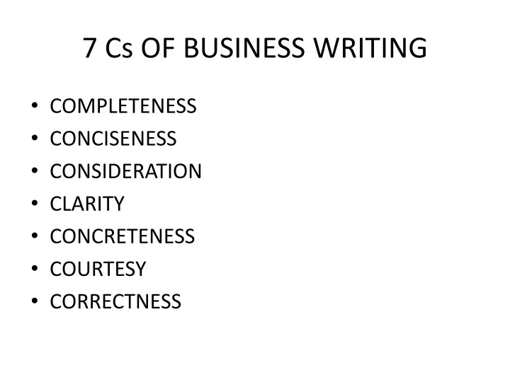 7 cs of business writing