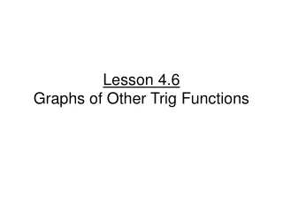 Lesson 4.6 Graphs of Other Trig Functions