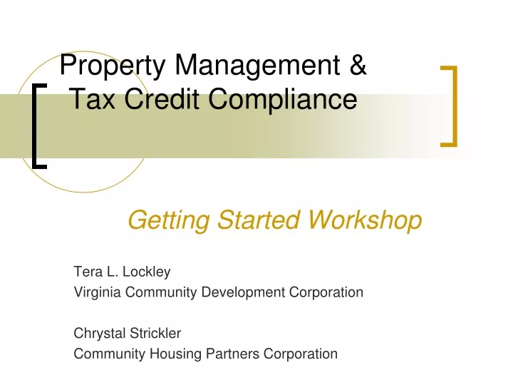 property management tax credit compliance