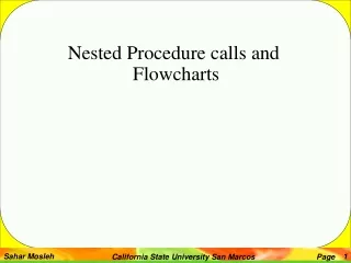 Nested Procedure calls and  Flowcharts