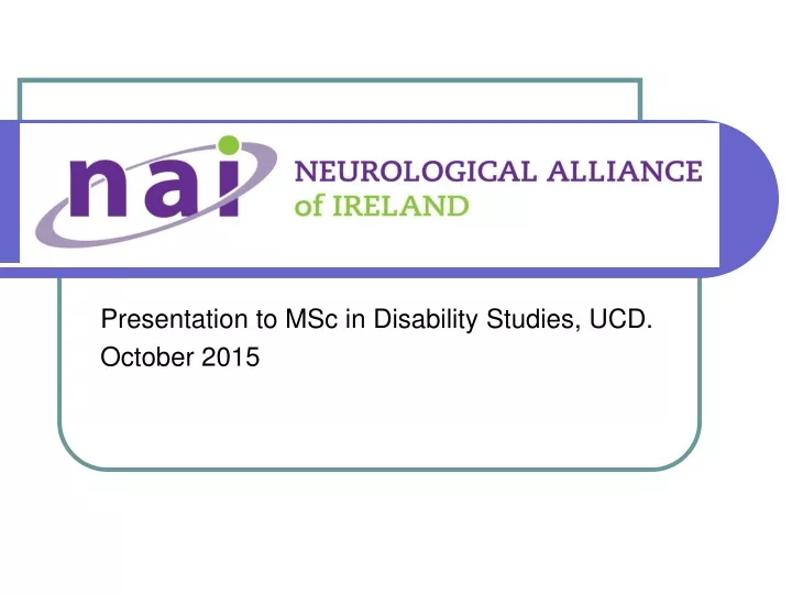 presentation to msc in disability studies ucd october 2015