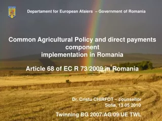 Departament for European Afaiers   –  Government of Romania