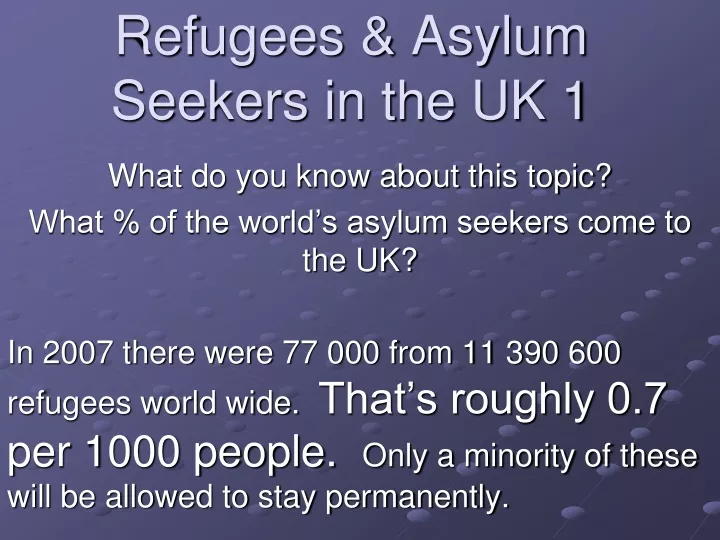refugees asylum seekers in the uk 1