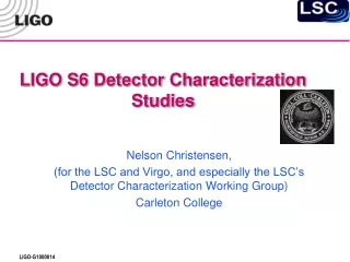 LIGO S6 Detector Characterization Studies