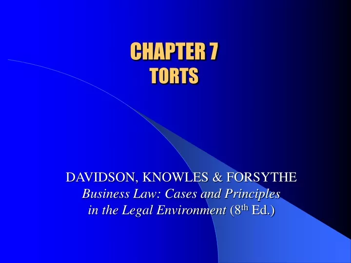 chapter 7 torts