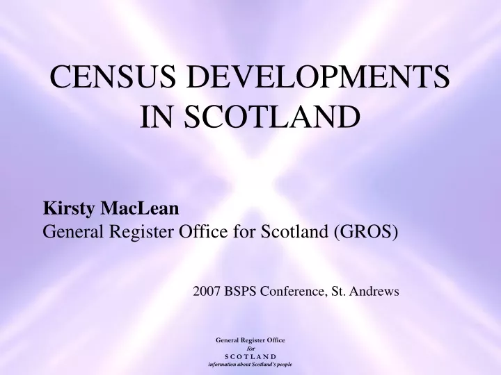 census developments in scotland