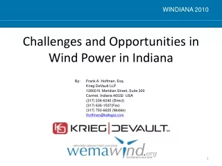 Challenges and Opportunities in Wind Power in Indiana