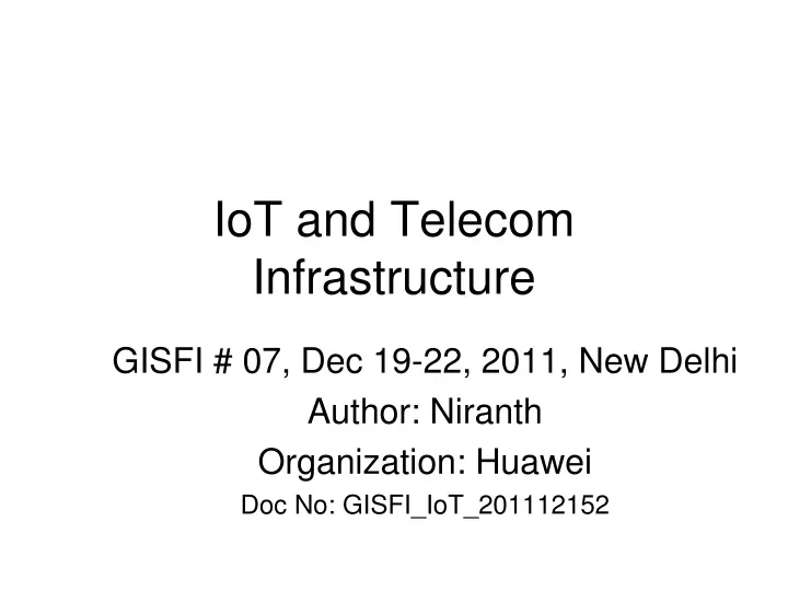 iot and telecom infrastructure
