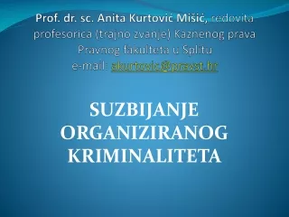 SUZBIJANJE ORGANIZIRANOG KRIMINALITETA