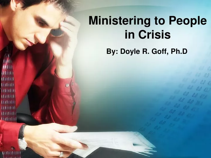 ministering to people in crisis