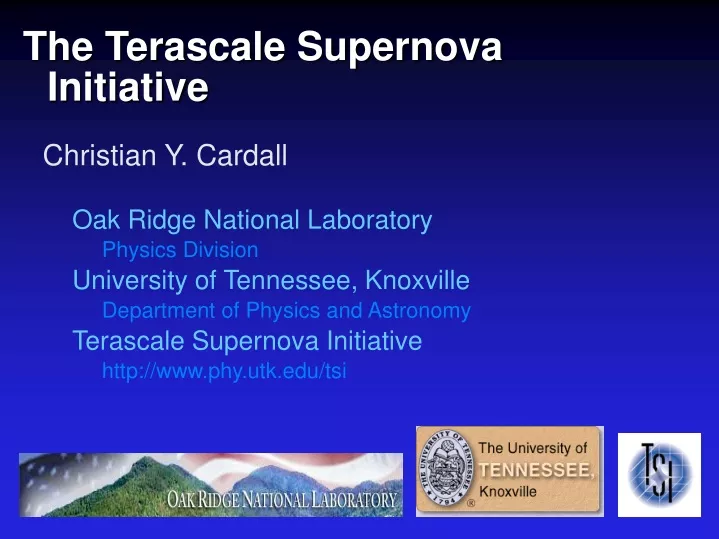 the terascale supernova initiative