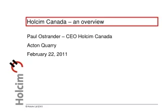 Holcim Canada – an overview