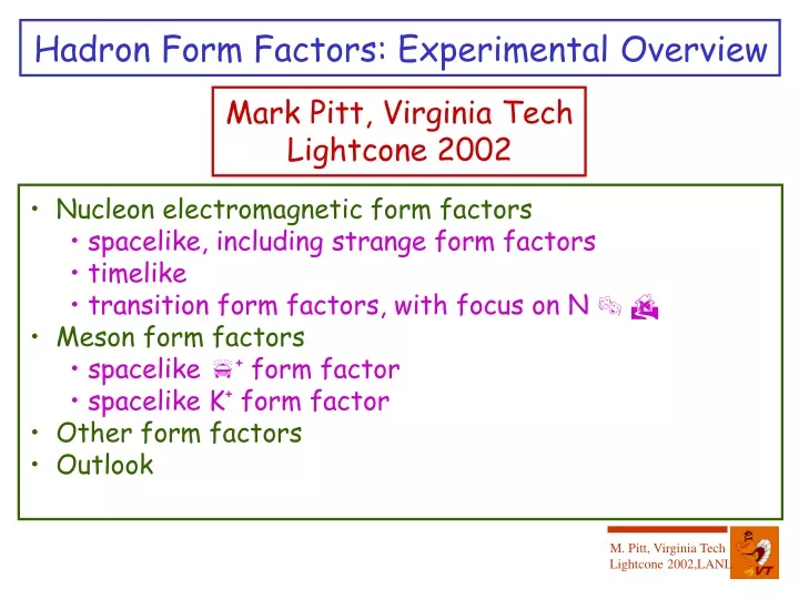 hadron form factors experimental overview