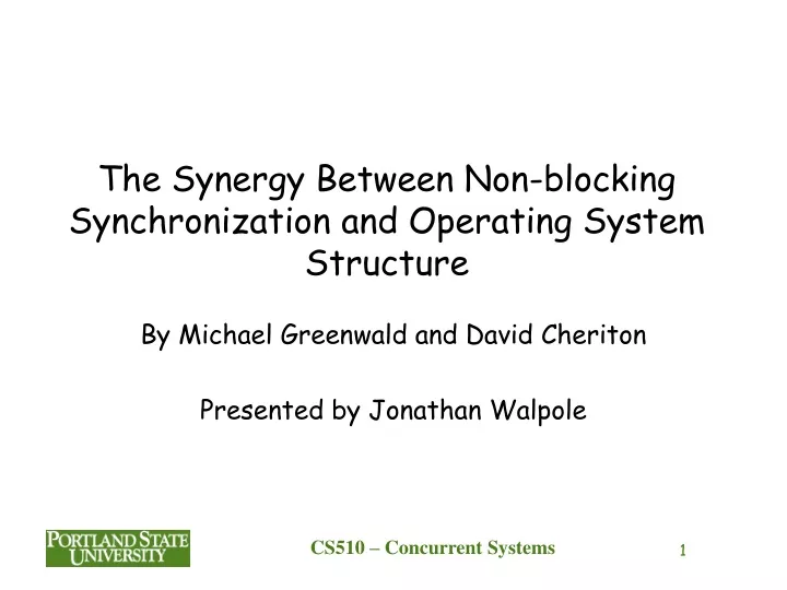 the synergy between non blocking synchronization and operating system structure