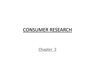 CONSUMER  RESEARCH