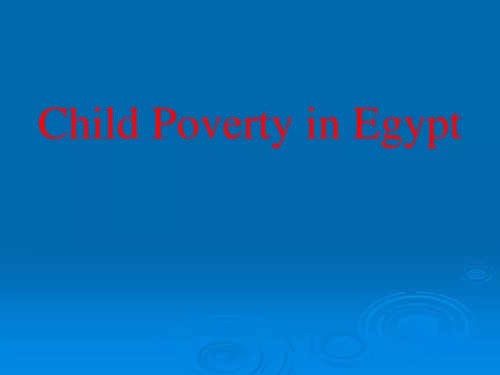 child poverty in egypt