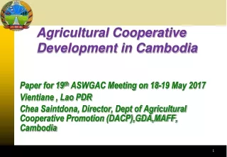 Agricultural Cooperative Development in Cambodia