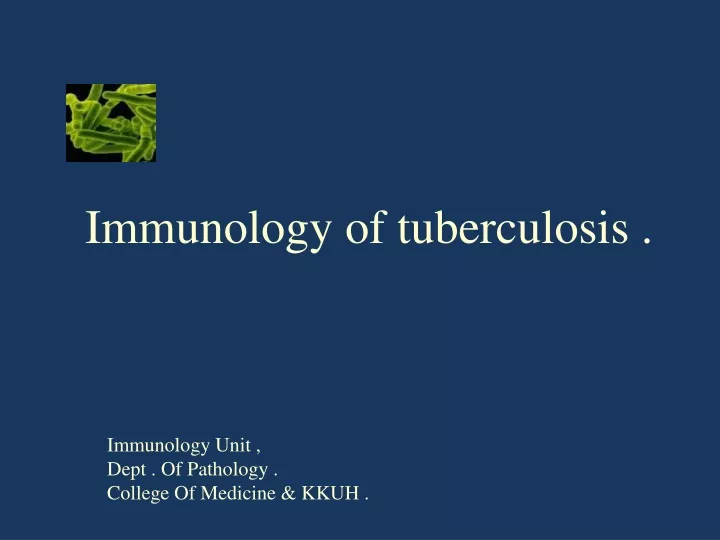 immunology of tuberculosis