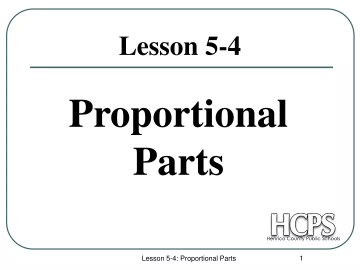 proportional parts