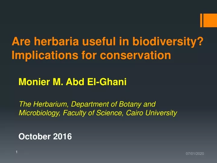 are herbaria useful in biodiversity implications for conservation