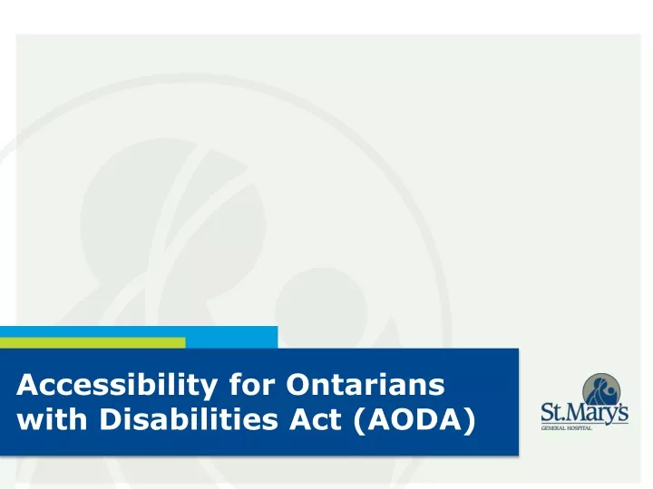 accessibility for ontarians with disabilities act aoda