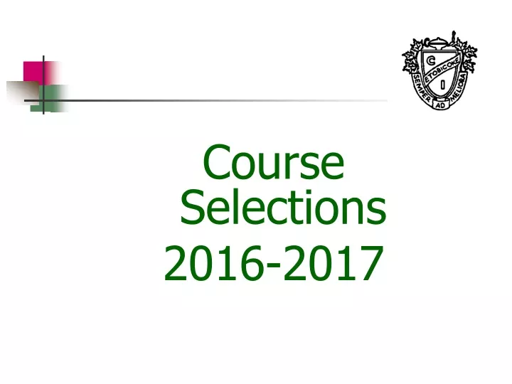 course selections 2016 2017