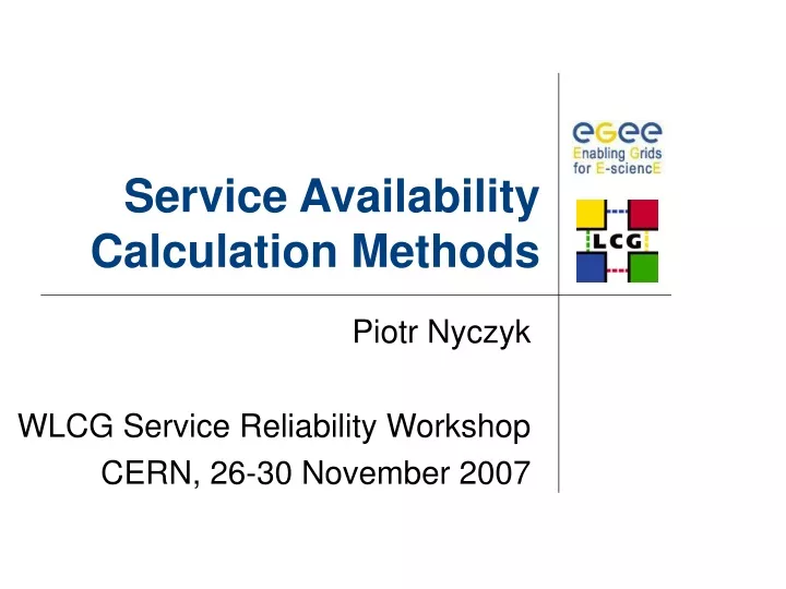 service availability calculation methods