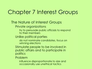 Chapter 7 Interest Groups