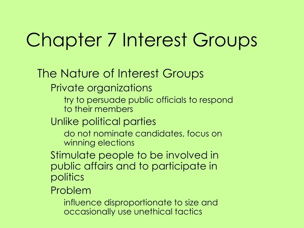 PPT - Interest Groups: Influence and Impact on Public Policies ...