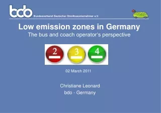 Low emission zones in Germany The bus and coach operator‘s perspective