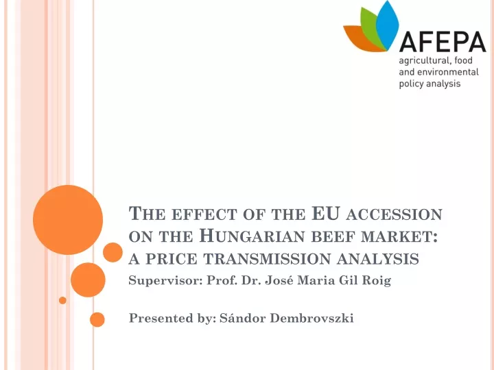the effect of the eu accession on the hungarian beef market a price transmission analysis