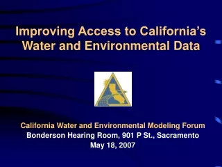 Improving Access to California’s Water and Environmental Data
