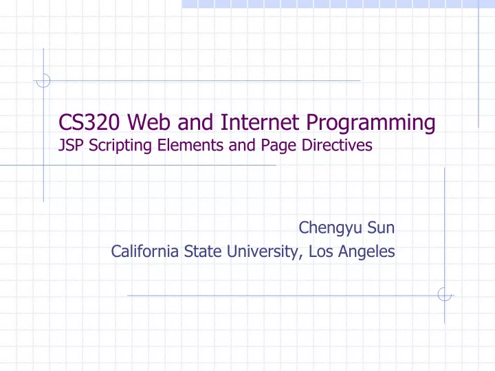 cs320 web and internet programming jsp scripting elements and page directives