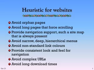 Heuristic for websites