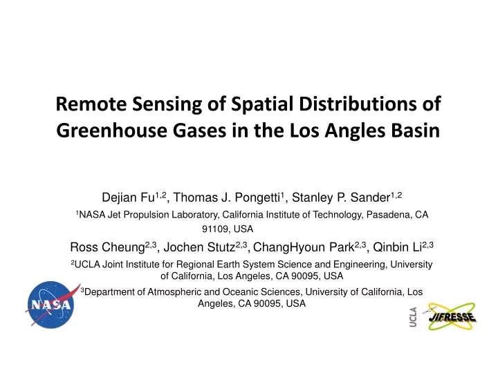 remote sensing of spatial distributions