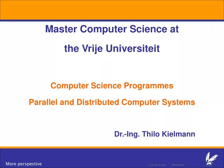 master computer science at the vrije universiteit
