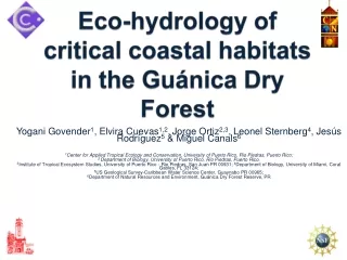 Eco-hydrology of critical coastal habitats in the Guánica Dry Forest