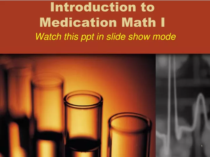 introduction to medication math i