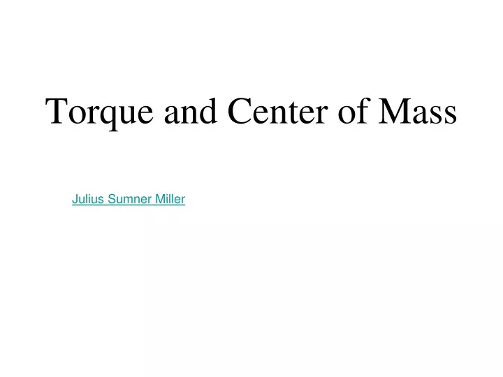 torque and center of mass