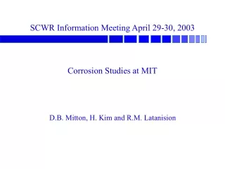 SCWR Information Meeting April 29-30, 2003