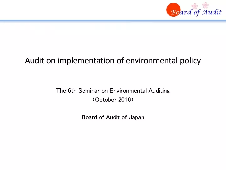 audit on implementation of environmental policy