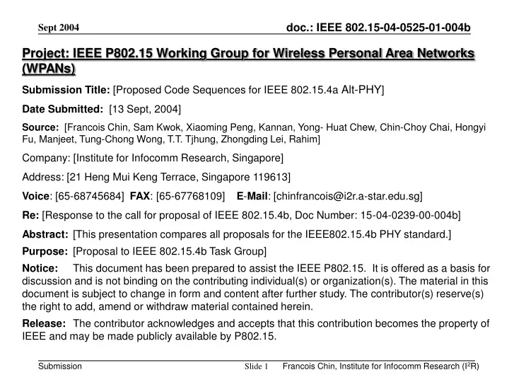 project ieee p802 15 working group for wireless