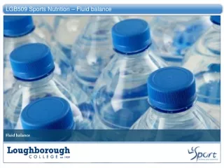 LGB509 Sports Nutrition – Fluid balance