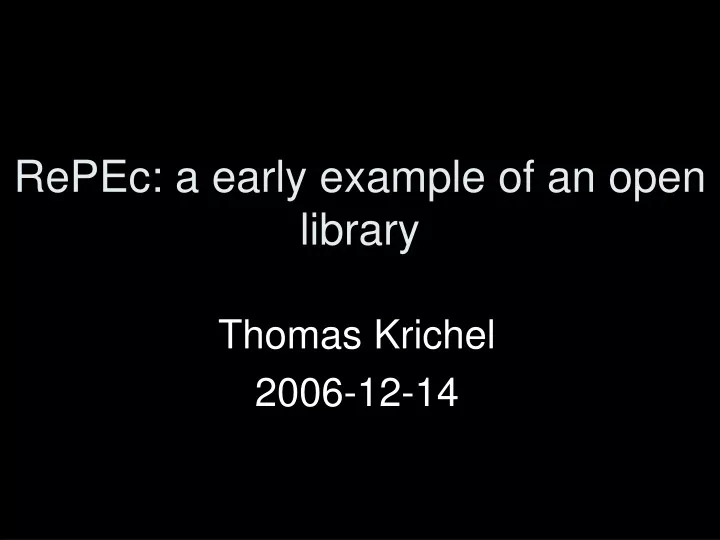 repec a early example of an open library