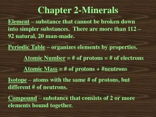 Chapter 2-Minerals