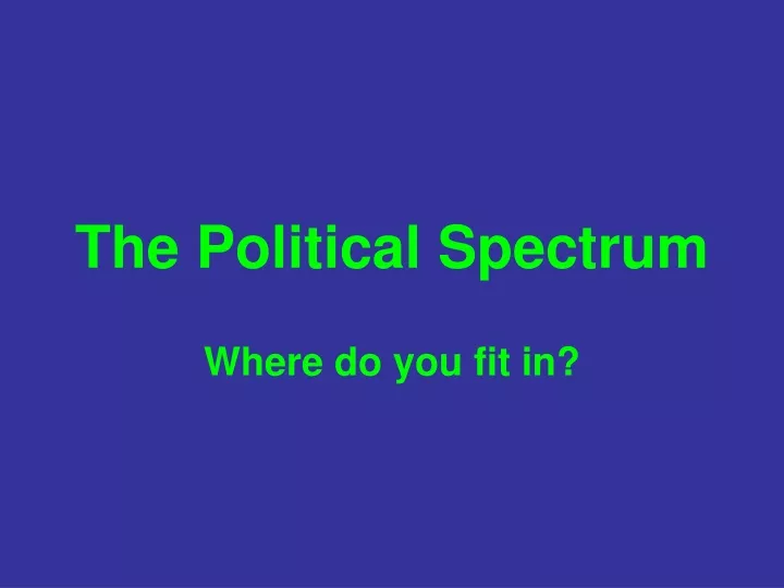 the political spectrum