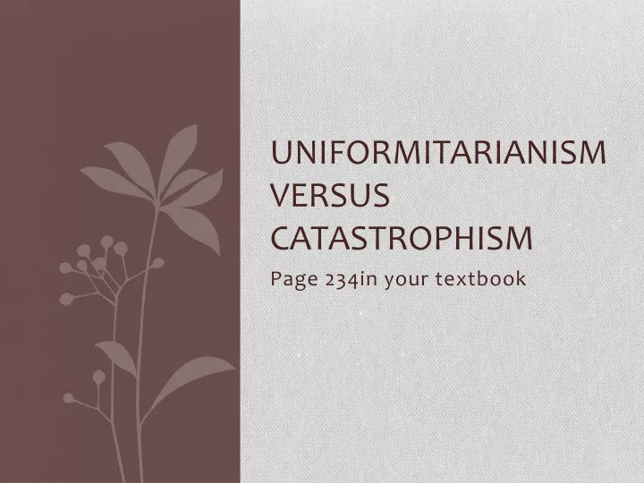 uniformitarianism versus catastrophism