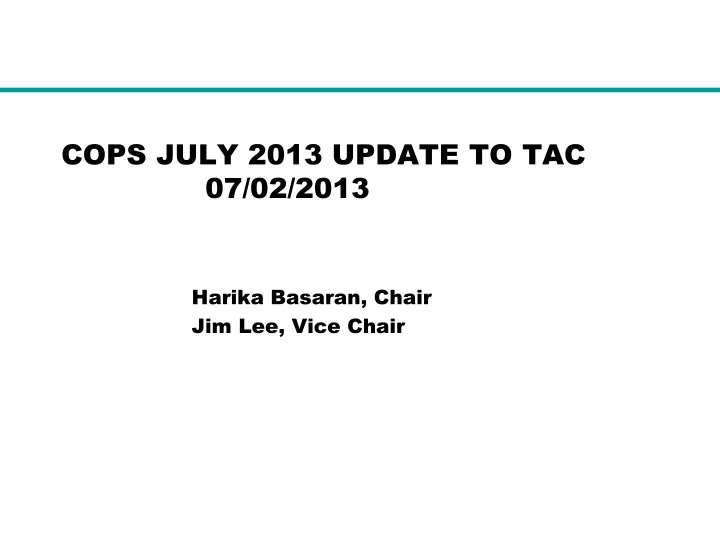cops july 2013 update to tac 07 02 2013