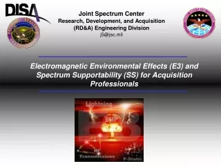 Joint Spectrum Center Research, Development, and Acquisition  (RD&amp;A) Engineering Division